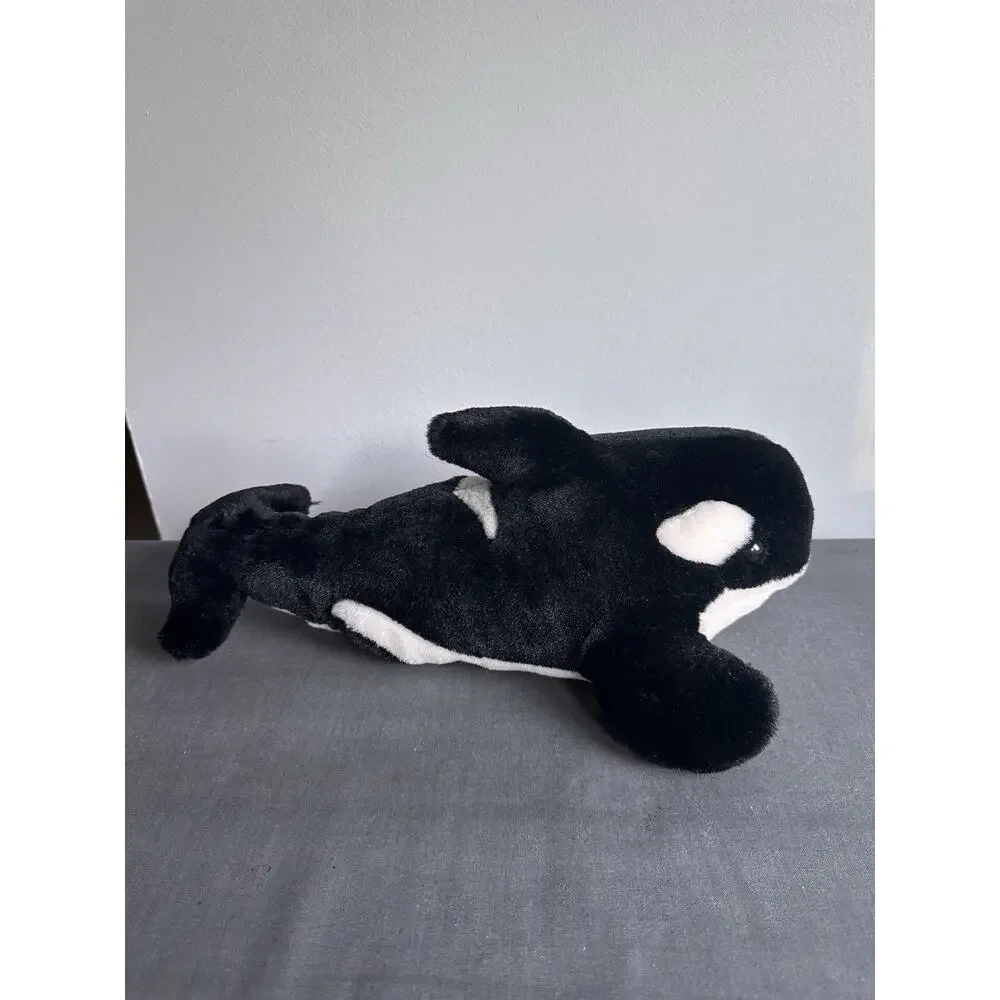 Vintage 1980s Sea World Parks Shamu Orca Killer Whale Souvenir Plush Tag Attach